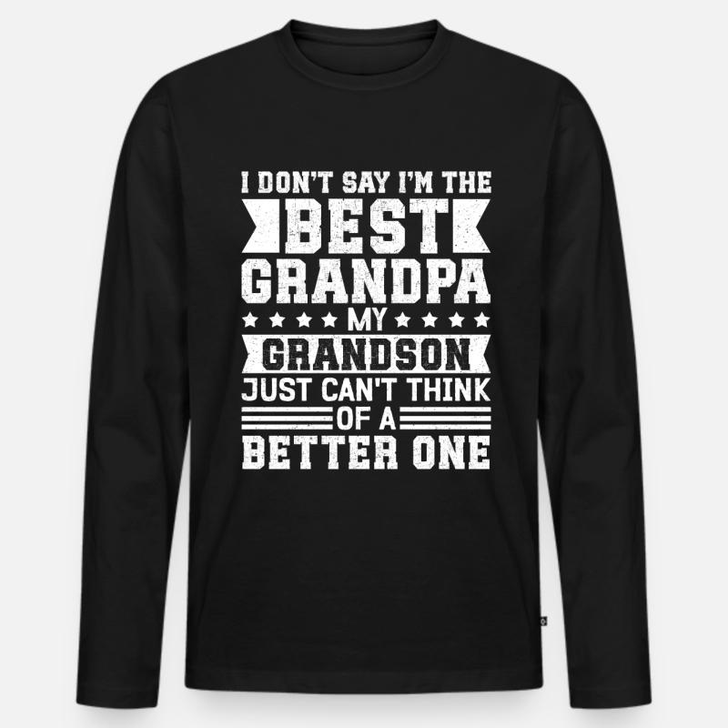 Opa Geschenke | Bester Opa Geschenkidee - Männer Premium Bio Langarmshirt - Schwarz
