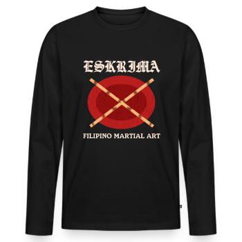 Arnis Kali Eskrima philippin Arts martiaux cadeau - T-shirt manches longues Premium bio Homme - noir - Devant - Nico (187cm)