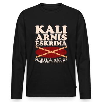 Arnis Eskrima Kali philippin Arts martiaux cadeau - T-shirt manches longues Premium bio Homme - noir - Devant - Nico (187cm)