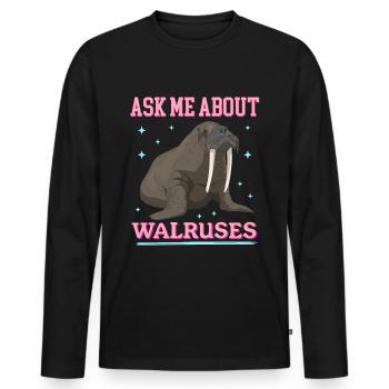 Cadeau de morse morse - T-shirt manches longues Premium bio Homme - noir - Devant - Nico (187cm)