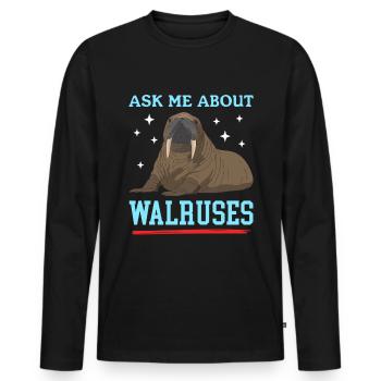 Cadeau de morse morse - T-shirt manches longues Premium bio Homme - noir - Devant - Nico (187cm)
