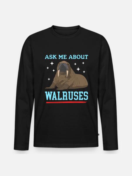 Walrus Walrus Gift - Men's Premium Organic Long Sleeve Shirt - black