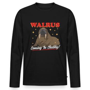 Morse Morse Morse Walrus Walrus Cadeau - T-shirt manches longues Premium bio Homme - noir - Devant - Nico (187cm)