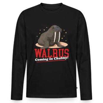 Walrus Walrus | Walruses Walrus Gift - Men's Premium Organic Long Sleeve Shirt - black - Front - Nico (187cm)