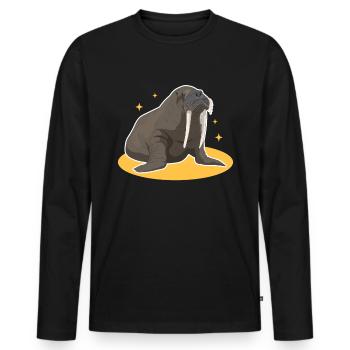 Morse Morse | Cadeau de morse morse - T-shirt manches longues Premium bio Homme - noir - Devant - Nico (187cm)
