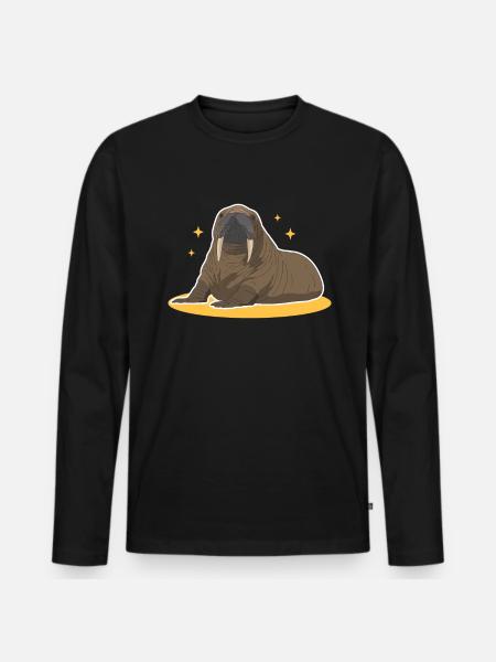 Walrus Walrus | Walrus Walrus Gift - Men's Premium Organic Long Sleeve Shirt - black