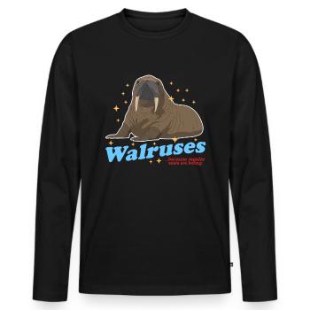 Walrus Walrus Seal Gift - Men's Premium Organic Long Sleeve Shirt - black - Front - Nico (187cm)