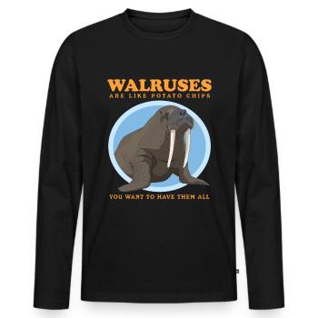 Walrus Walrus Walrus Seal Walrus Gift - Men's Premium Organic Long Sleeve Shirt - black - Front - Nico (187cm)