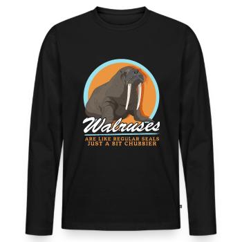 Walrus Seal Walrus Walrus Walrus Gift - Men's Premium Organic Long Sleeve Shirt - black - Front - Nico (187cm)