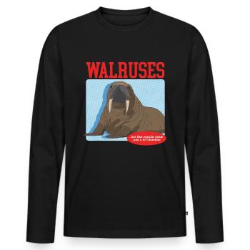 Walrus Seal | Walrus Walrus Walrus Gift - Men's Premium Organic Long Sleeve Shirt - black - Front - Nico (187cm)