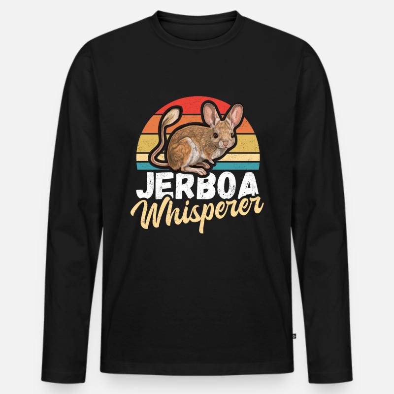 Springmäuse Wüstenspringmaus Springmaus Geschenk - Männer Premium Bio Langarmshirt - Schwarz