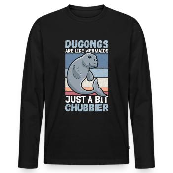 Dugong Pig Forktail Manatee Gift - Men's Premium Organic Long Sleeve Shirt - black - Front - Nico (187cm)