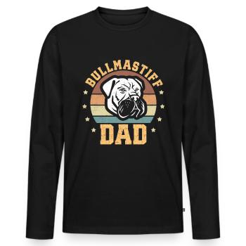 Bullmastiff Dad Dog Owner Gift - Men's Premium Organic Long Sleeve Shirt - black - Front - Nico (187cm)