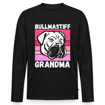 Bullmastiff Granny Dog Owner Gift - Men's Premium Organic Long Sleeve Shirt - black - Front - Nico (187cm)