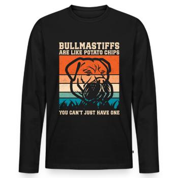 Bullmastiffs Are Like Dog Owners Gift - Men's Premium Organic Long Sleeve Shirt - black - Front - Nico (187cm)