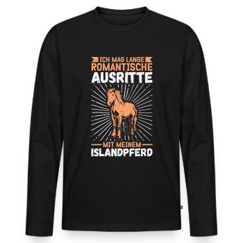 Islandpferd Isländer Islandpony Isi Geschenk - Männer Premium Bio Langarmshirt - Schwarz - Vorne - Nico (187cm)