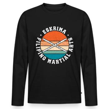 Arnis Kali Eskrima Filipino Martial Arts Gift - Men's Premium Organic Long Sleeve Shirt - black - Front - Nico (187cm)