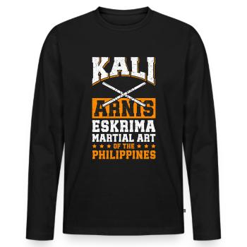 Arnis Eskrima Kali philippin Arts martiaux cadeau - T-shirt manches longues Premium bio Homme - noir - Devant - Nico (187cm)