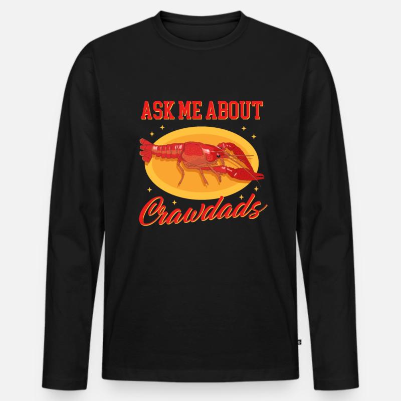 Flusskrebs Edelkrebs Meeresfrüchte Geschenk - Männer Premium Bio Langarmshirt - Schwarz