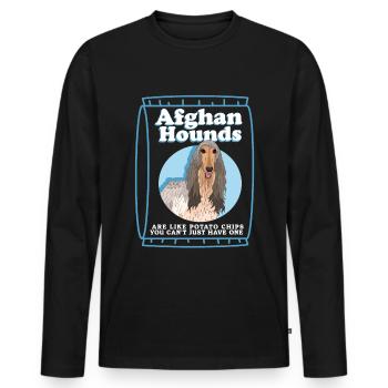 Afghan Hound Dog Owner Gift - Men's Premium Organic Long Sleeve Shirt - black - Front - Nico (187cm)