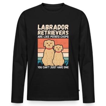 Labrador Retriever Hunde Hundebesitzer Geschenk - Männer Premium Bio Langarmshirt - Schwarz - Vorne - Nico (187cm)