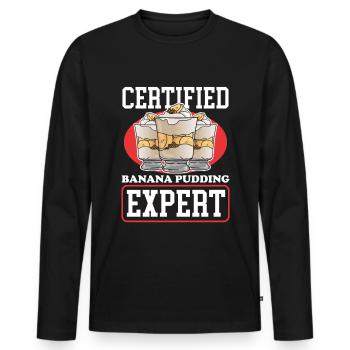 Bananenpudding Bananen Pudding Geschenk - Männer Premium Bio Langarmshirt - Schwarz - Vorne - Nico (187cm)