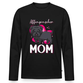 Affenpinscher Mom Monkey Terrier Dogs Gift - Men's Premium Organic Long Sleeve Shirt - black - Front - Nico (187cm)