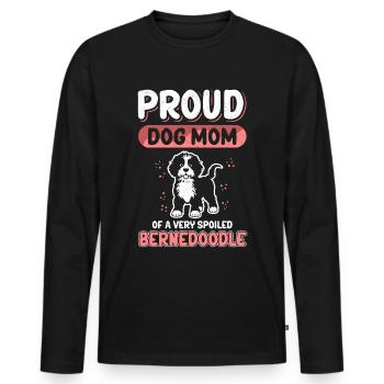 Bernedoodle Mom Dog Owner Dog Mom Gift - Men's Premium Organic Long Sleeve Shirt - black - Front - Nico (187cm)