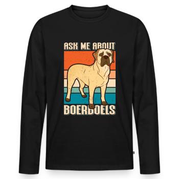Boerboel Dog Dog Owner Gift - Men's Premium Organic Long Sleeve Shirt - black - Front - Nico (187cm)