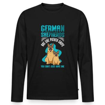 German Shepherds German Shepherd Gift - Men's Premium Organic Long Sleeve Shirt - black - Front - Nico (187cm)