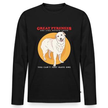 Chien de montagne des Pyrénées propriétaires de chiens chien cadeau - T-shirt manches longues Premium bio Homme - noir - Devant - Nico (187cm)