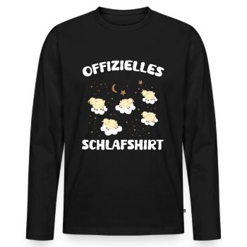 Chemise de nuit officielle Mouton Pyjama Pyjama - T-shirt manches longues Premium bio Homme - noir - Devant - Nico (187cm)