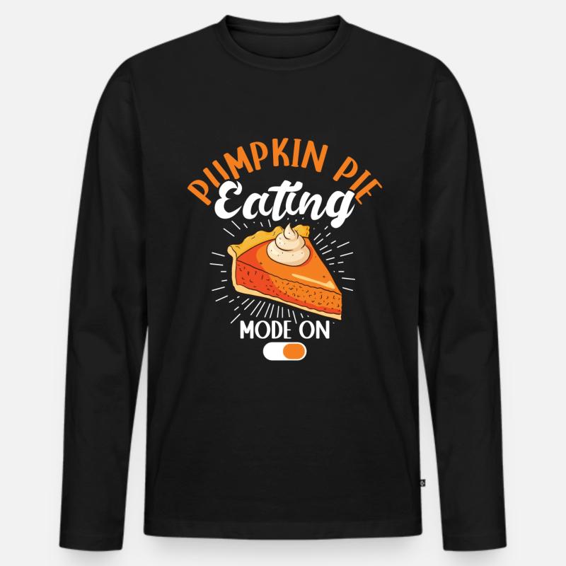 Pumpkin Pie Kürbiskuchen Geschenk - Männer Premium Bio Langarmshirt - Schwarz