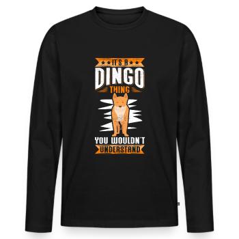 Dingo Australische Dingos Hund Geschenk - Männer Premium Bio Langarmshirt - Schwarz - Vorne - Nico (187cm)