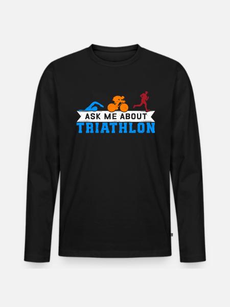 Triathlon Triathletes Triathlete Athlete Gift - Men's Premium Organic Long Sleeve Shirt - black