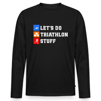 Triathlon Triathlete Triathlete Gift - Men's Premium Organic Long Sleeve Shirt - black - Front - Nico (187cm)