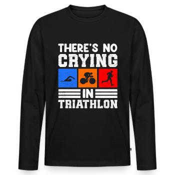 Triathlon Sports Triathlete Triathlete Gift - Men's Premium Organic Long Sleeve Shirt - black - Front - Nico (187cm)