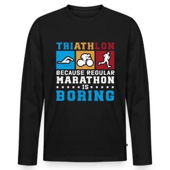 Triathlon Sports Triathletes Triathlete Gift - Men's Premium Organic Long Sleeve Shirt - black - Front - Nico (187cm)