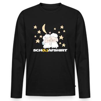 Sleep Shirt Sheep Pajamas Pajamas - Men's Premium Organic Long Sleeve Shirt - black - Front - Nico (187cm)