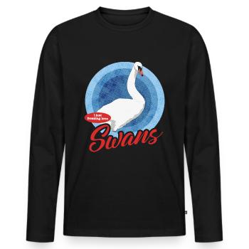 Cygne Cygne amant cygnes cadeau - T-shirt manches longues Premium bio Homme - noir - Devant - Nico (187cm)
