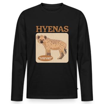 Hyena Hyena Spotted Hyena Gift - Men's Premium Organic Long Sleeve Shirt - black - Front - Nico (187cm)