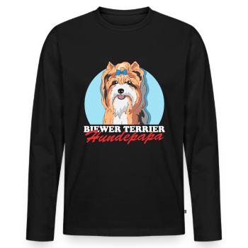 Biewer Terrier Dog Dad Dog Owner Gift - Men's Premium Organic Long Sleeve Shirt - black - Front - Nico (187cm)