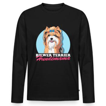 Biewer Terrier Dog Mom Dog Owner Gift - Men's Premium Organic Long Sleeve Shirt - black - Front - Nico (187cm)