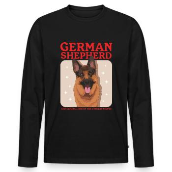 German Shepherds German Shepherd Gift - Men's Premium Organic Long Sleeve Shirt - black - Front - Nico (187cm)