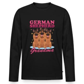 German Shepherds Granny German Shepherd Gift - Men's Premium Organic Long Sleeve Shirt - black - Front - Nico (187cm)
