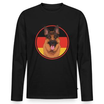 German Shepherds German Shepherd Dog Gift - Men's Premium Organic Long Sleeve Shirt - black - Front - Nico (187cm)