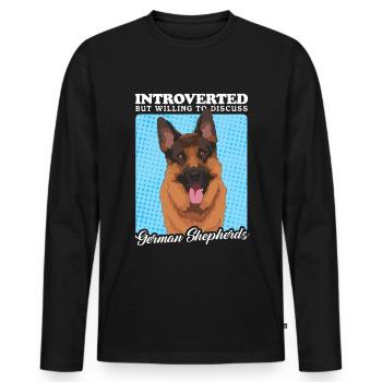 German Shepherd German Shepherd Gift - Men's Premium Organic Long Sleeve Shirt - black - Front - Nico (187cm)