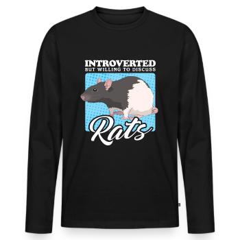 Rat Rat Owner Rat Lover Gift - Men's Premium Organic Long Sleeve Shirt - black - Front - Nico (187cm)