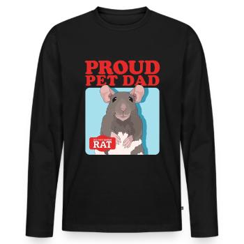 Rats papa rat propriétaire mignon rat cadeau - T-shirt manches longues Premium bio Homme - noir - Devant - Nico (187cm)