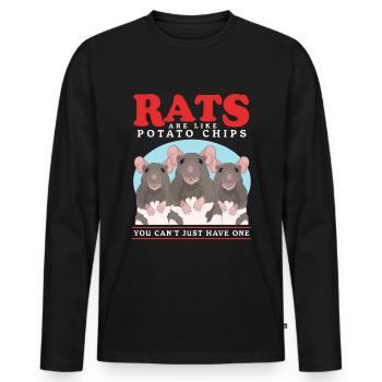 Les rats sont comme le cadeau de rat propriétaire de rat - T-shirt manches longues Premium bio Homme - noir - Devant - Nico (187cm)